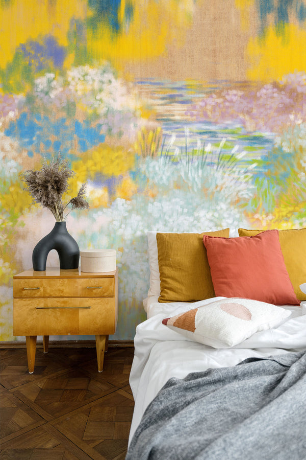 WH0173 Renoir WH0173 Renoir, slaapkamer met behang, bedroom with wallpaper, chambre à coucher avec papier peint