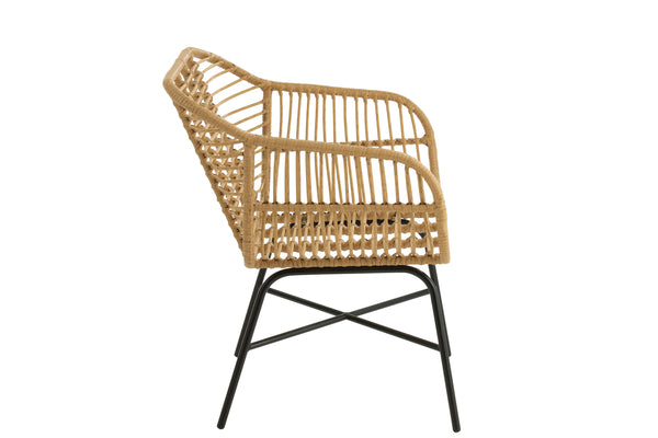 Chair Rachelle Outdoors Metal/Platisc Natural/Black