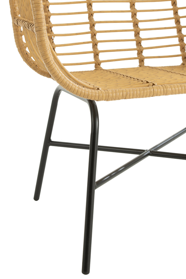 Chair Rachelle Outdoors Metal/Platisc Natural/Black